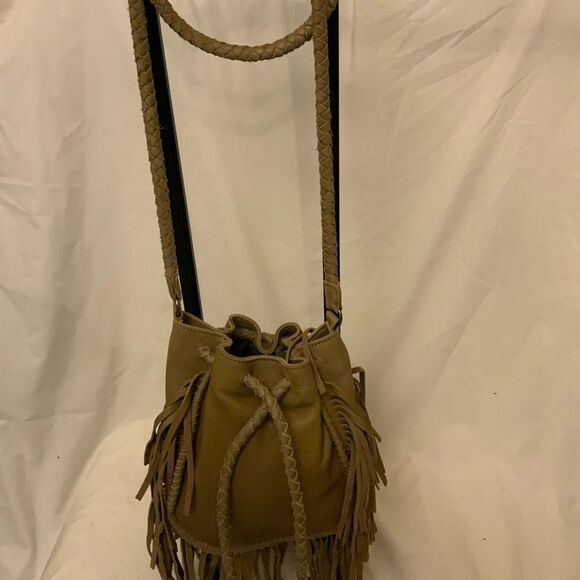 Cut N' Paste Women Gray Leather Drawstring braided fringes strap bag - Picture 10 of 10